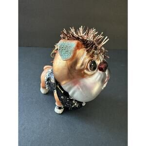 Blown Glass Bull Dog Spike Christmas Ornament Punk City Urban Whimsycore